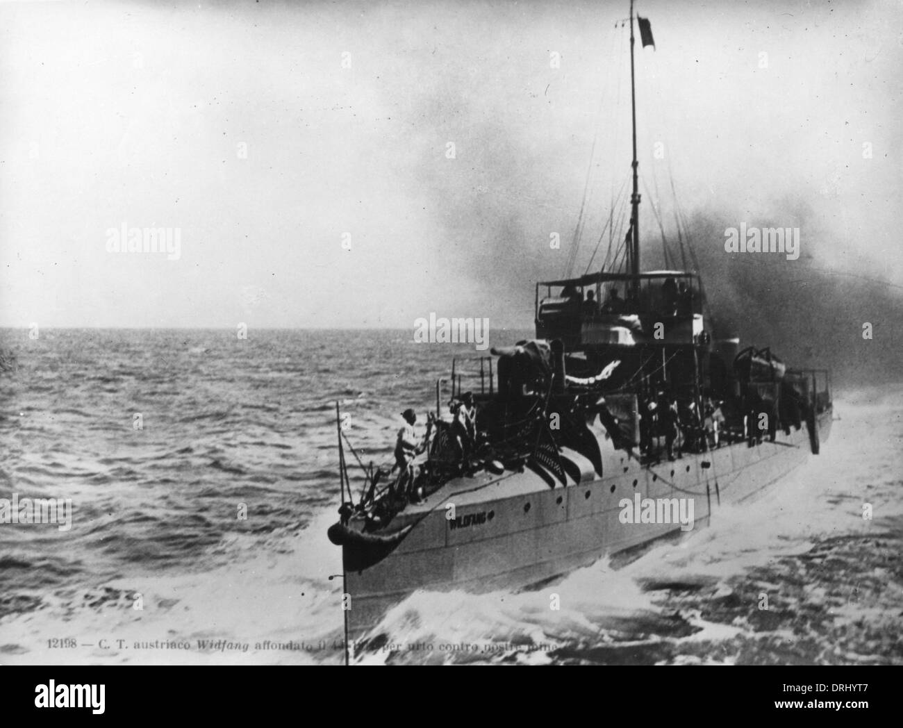 SMS Wildfang, Austro-Hungarian destroyer, WW1 Stock Photo