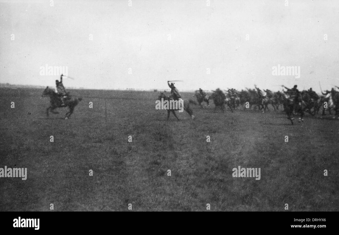 Austrian 7th Uhlans attacking, Galicia, WW1 Stock Photo