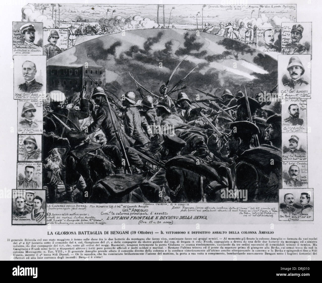 Benghazi battle during Italo-Turkish War Stock Photo