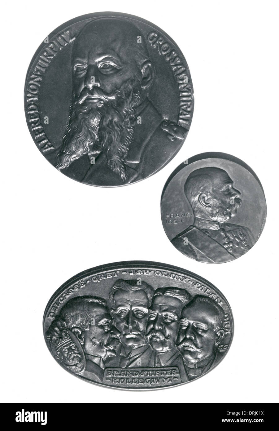 Three German medallions (1 of 2), WW1 Stock Photo