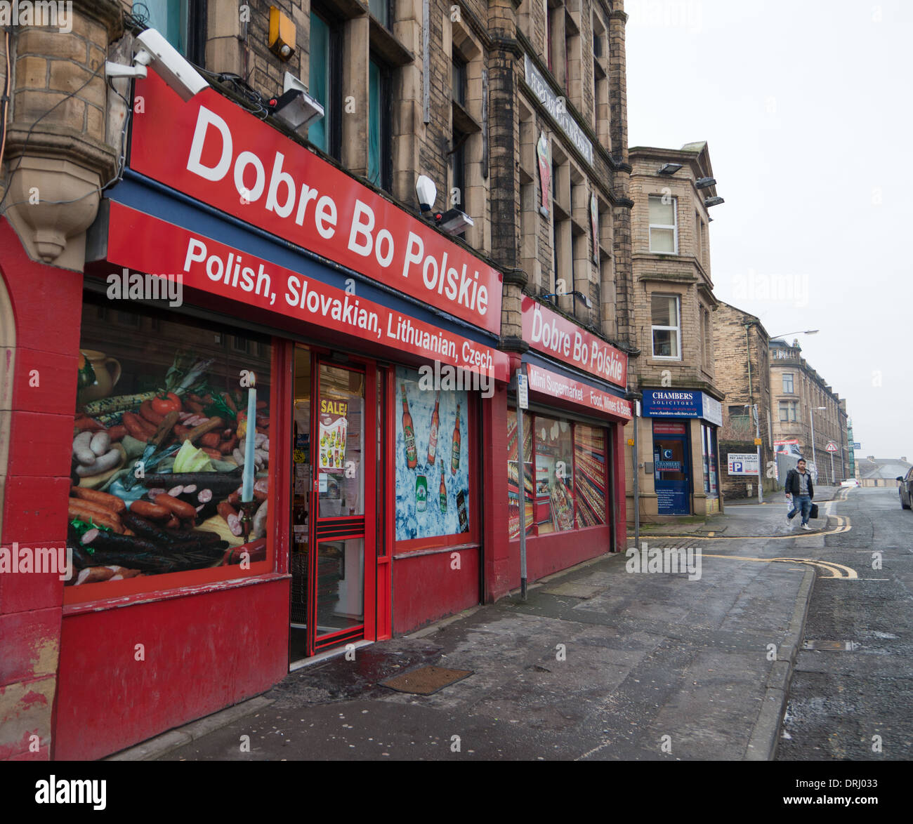Bradford, West Yorkshire, England, Dobre Bo Polskie, Polish shop on Grattan Rd Stock Photo