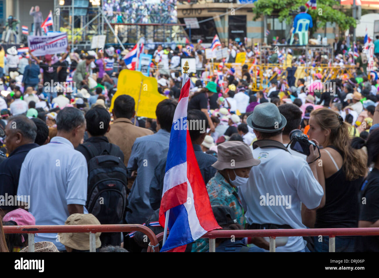 Political demonstration, Bangkok, Thailand Stock Photo