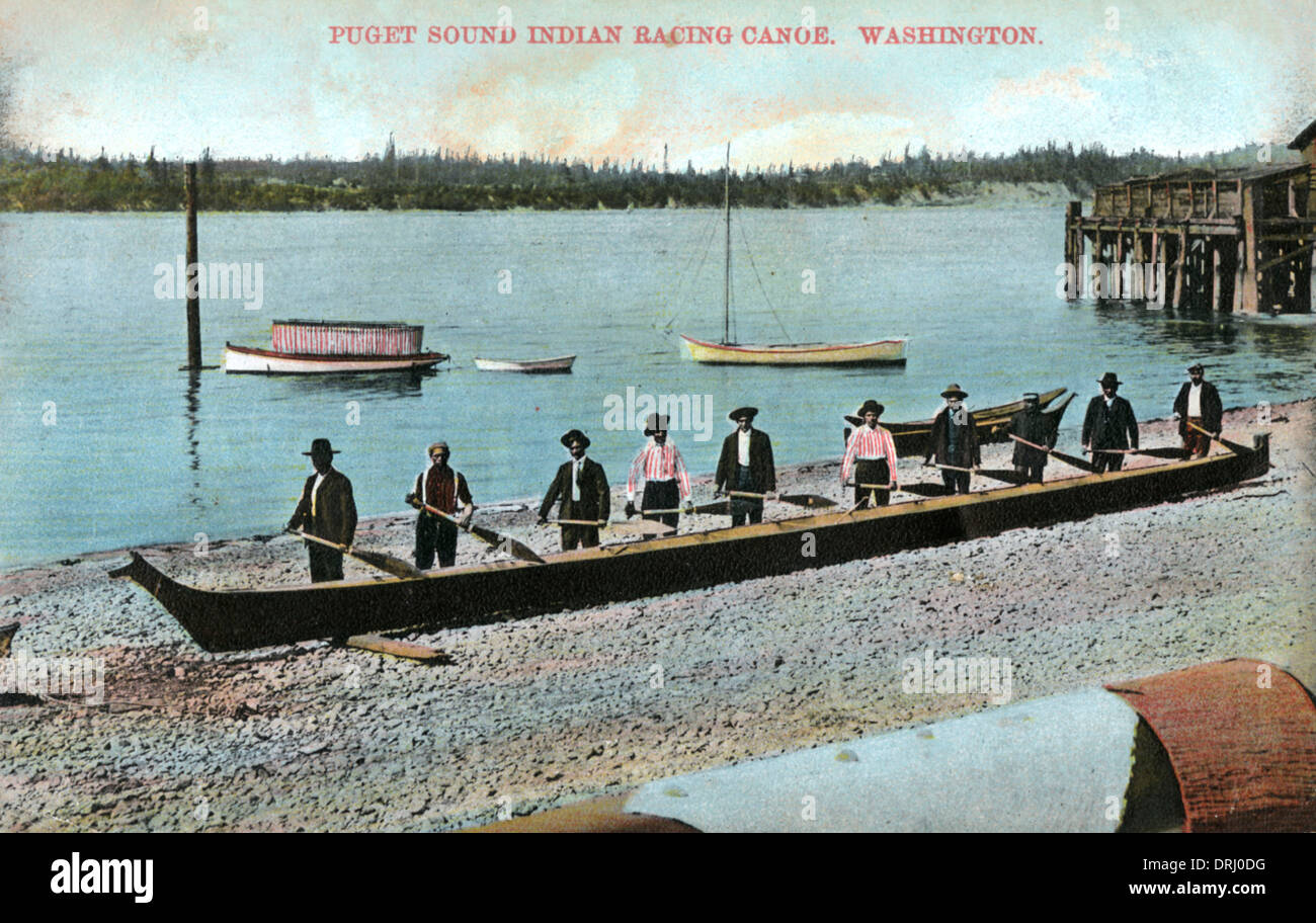 Puget Sound Indian Racing Canoe Washington Stock Photo Alamy