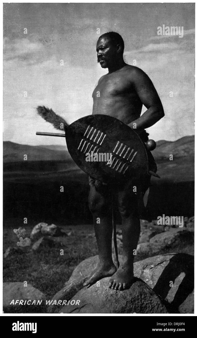 Zulu Warrior - Southern Africa Stock Photo