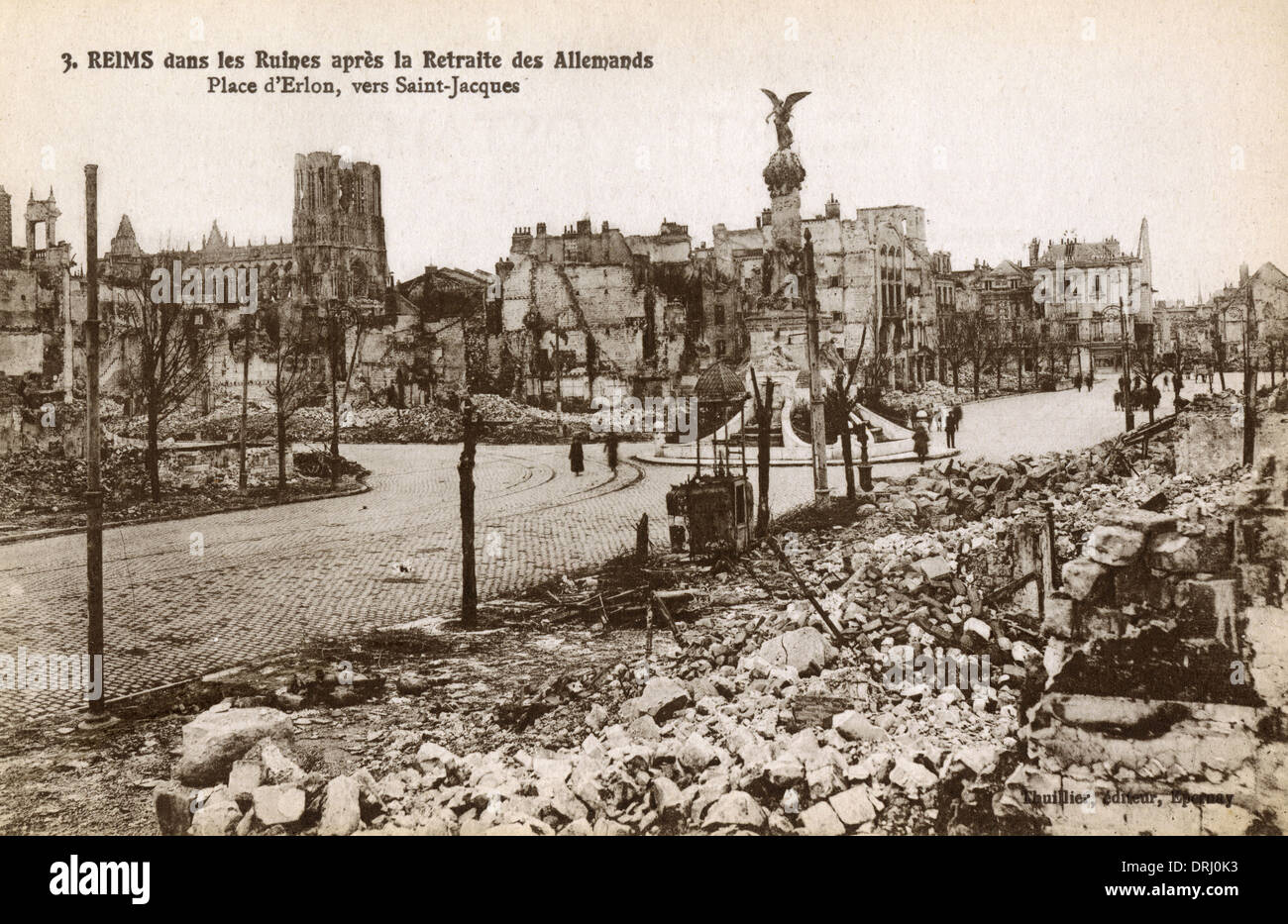 WWI - Reims following the German Retreat Stock Photo