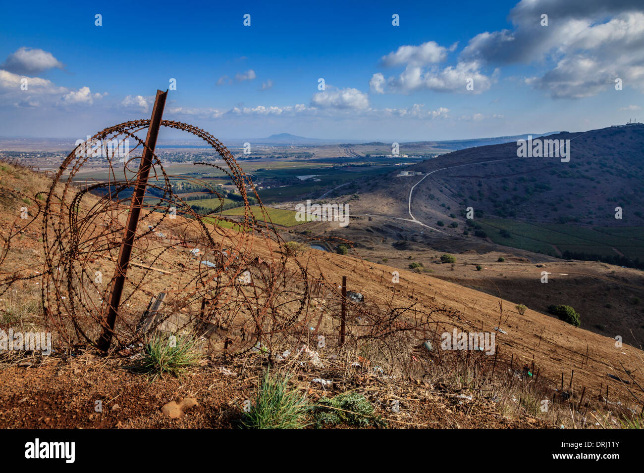 Border between Israel and Syria Stock Photo