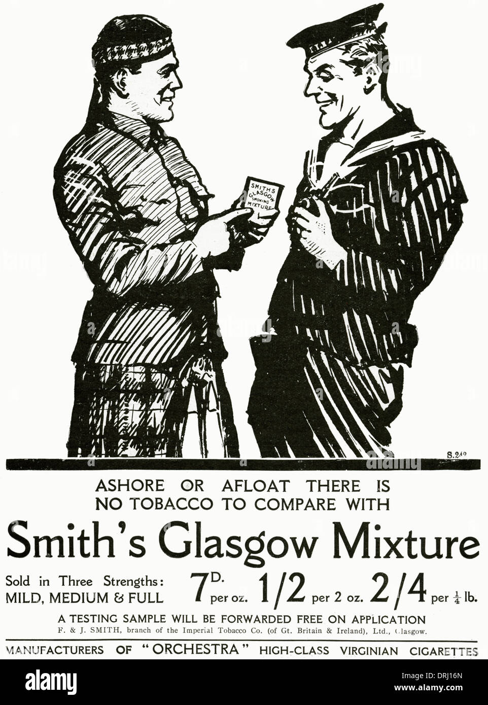 Advert for Smith's Glasgow Mixture Tobacco 1915 Stock Photo