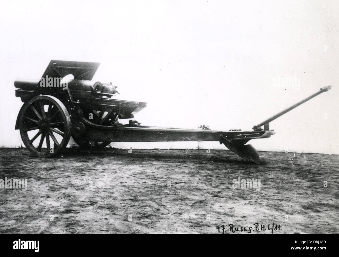 Russian 15cm Howitzer cannon, WW1 Stock Photo