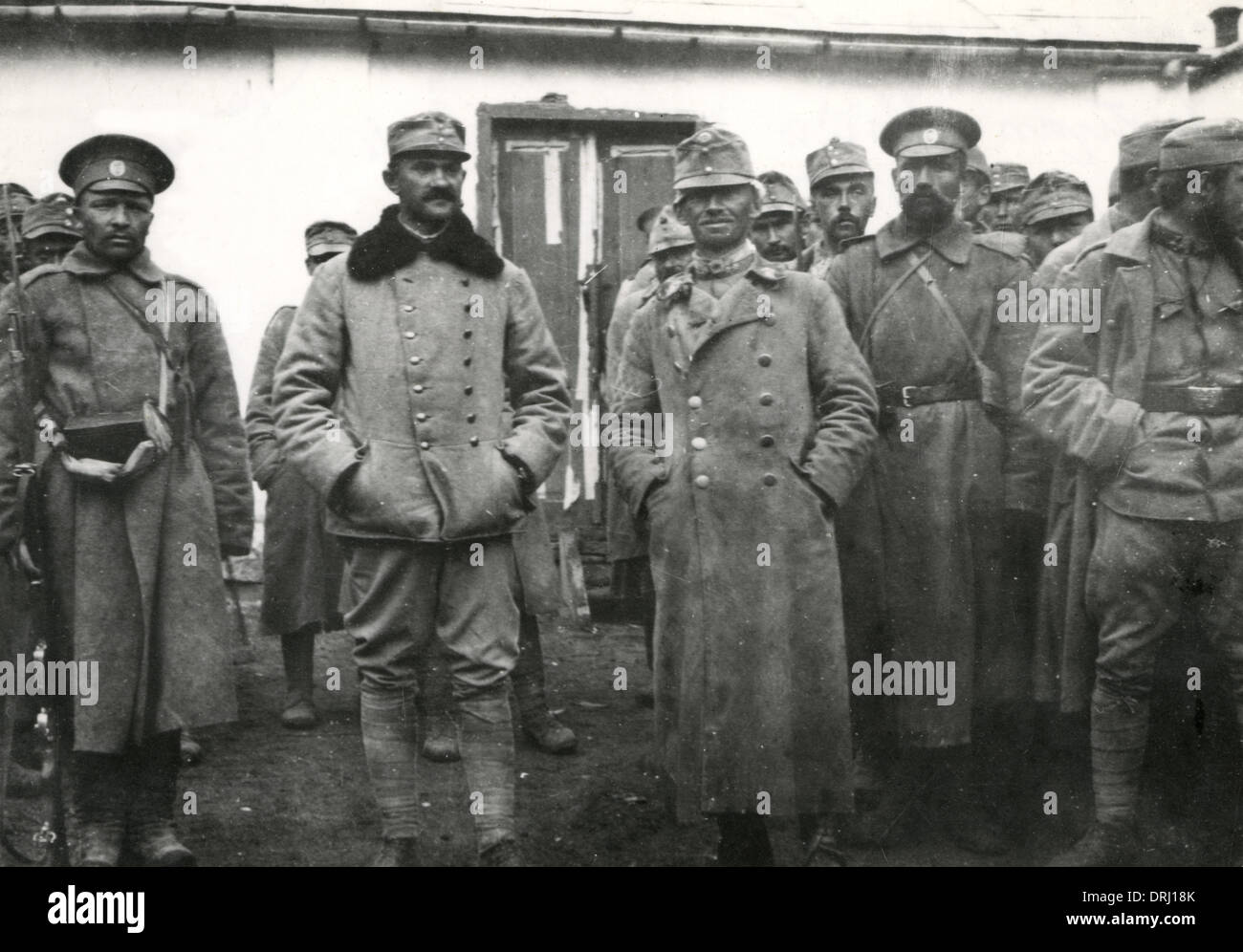 Austrian officers captured by the Russians, WW1 Stock Photo