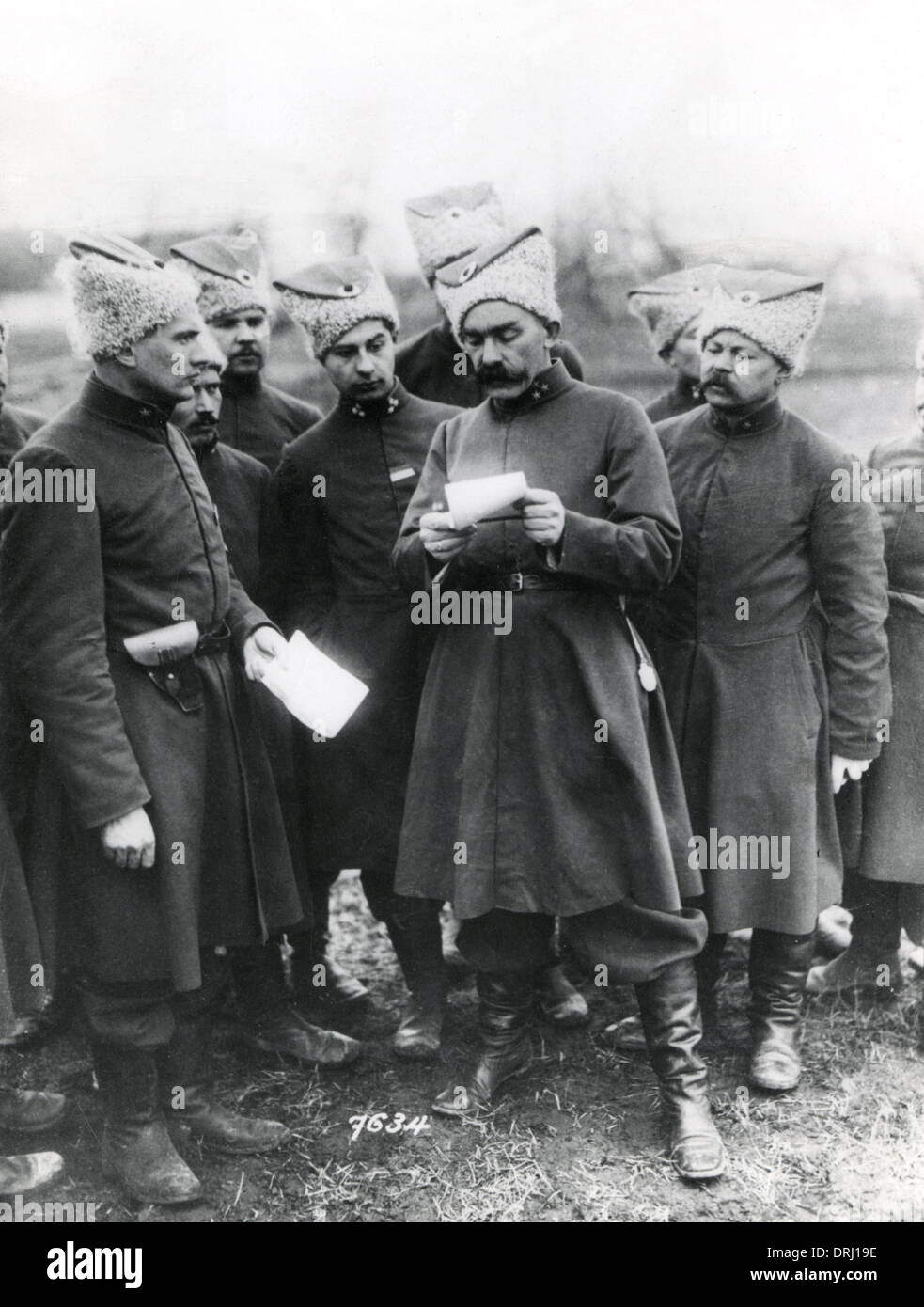 Russian Cossack officers, WW1 Stock Photo