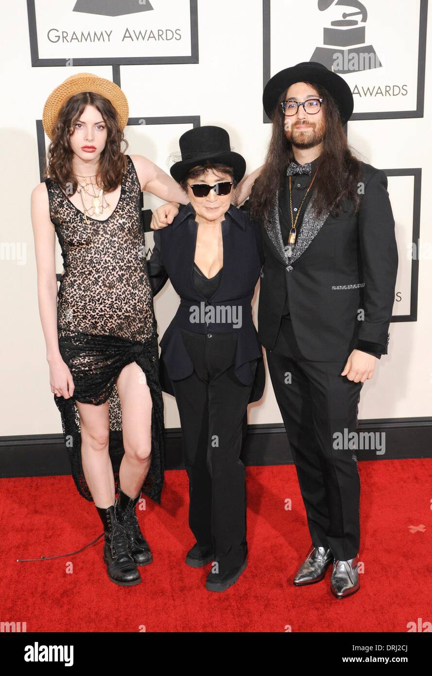 Los Angeles, CA, USA. 26th Jan, 2014. Charlotte Kemp Muhl, Yoko Ono