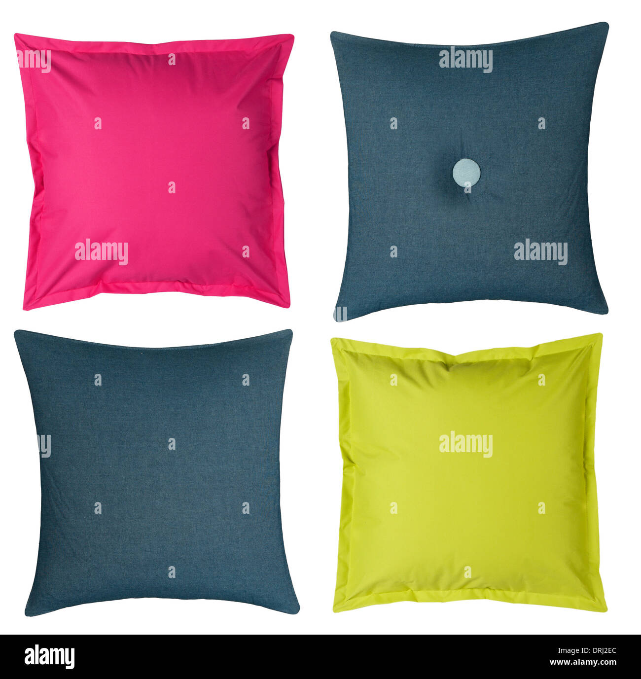 four colored pillows isolated on white background Stock Photo