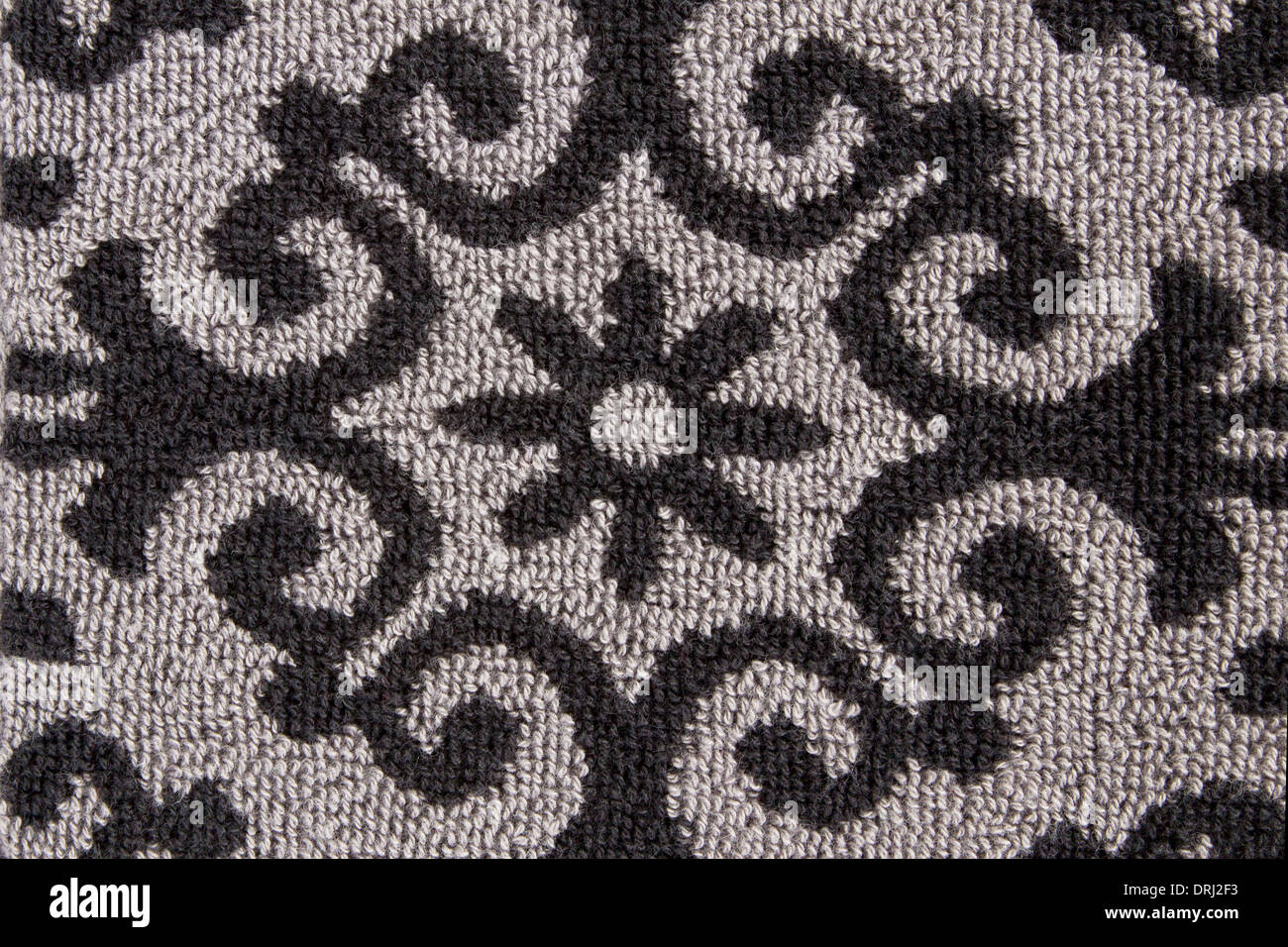 macro details of grey and black towel Stock Photo