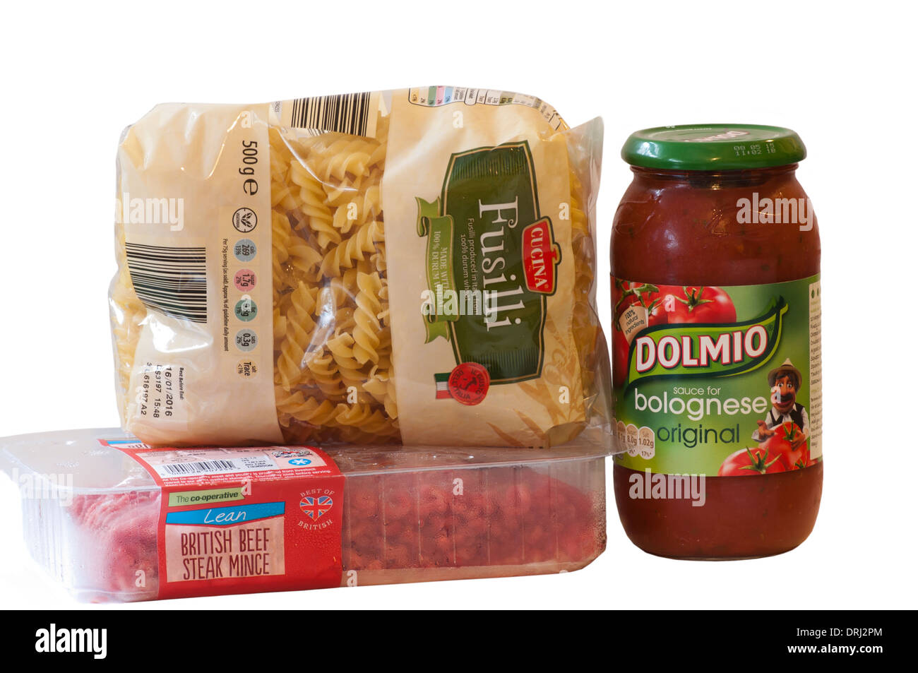 Spaghetti Bolognese Ingredients Stock Photo Alamy