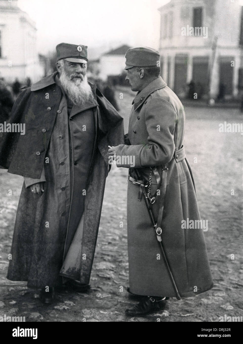 President Paschitsch and Crown Prince of Serbia, WW1 Stock Photo