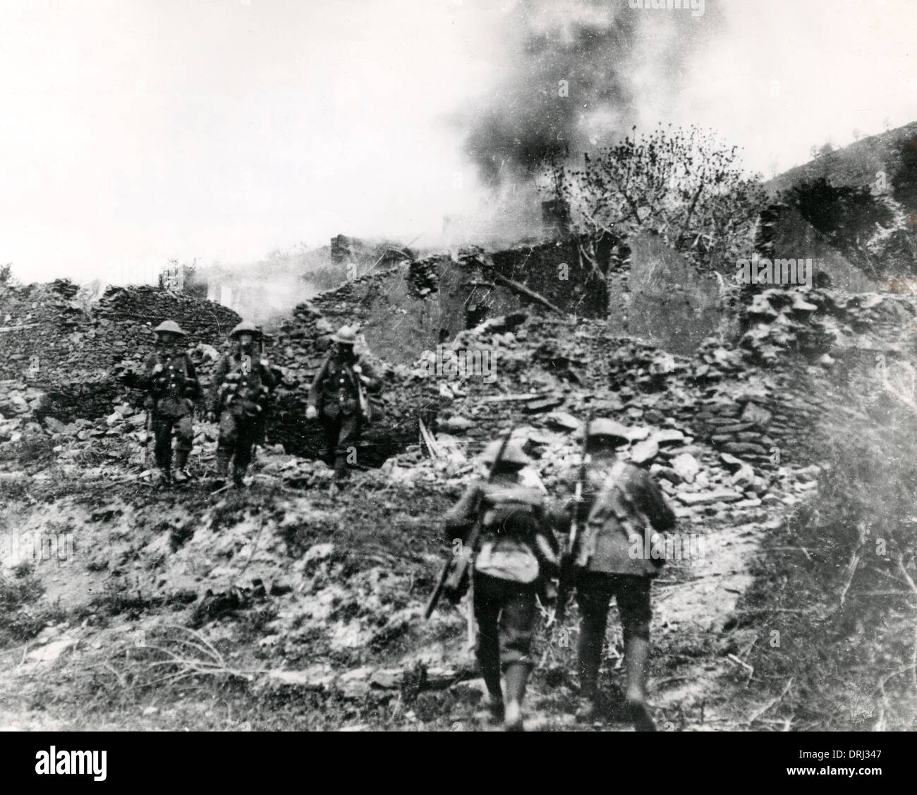 Shelled Village On Balkan Front WW1 Stock Photo Alamy   Shelled Village On Balkan Front Ww1 DRJ347 