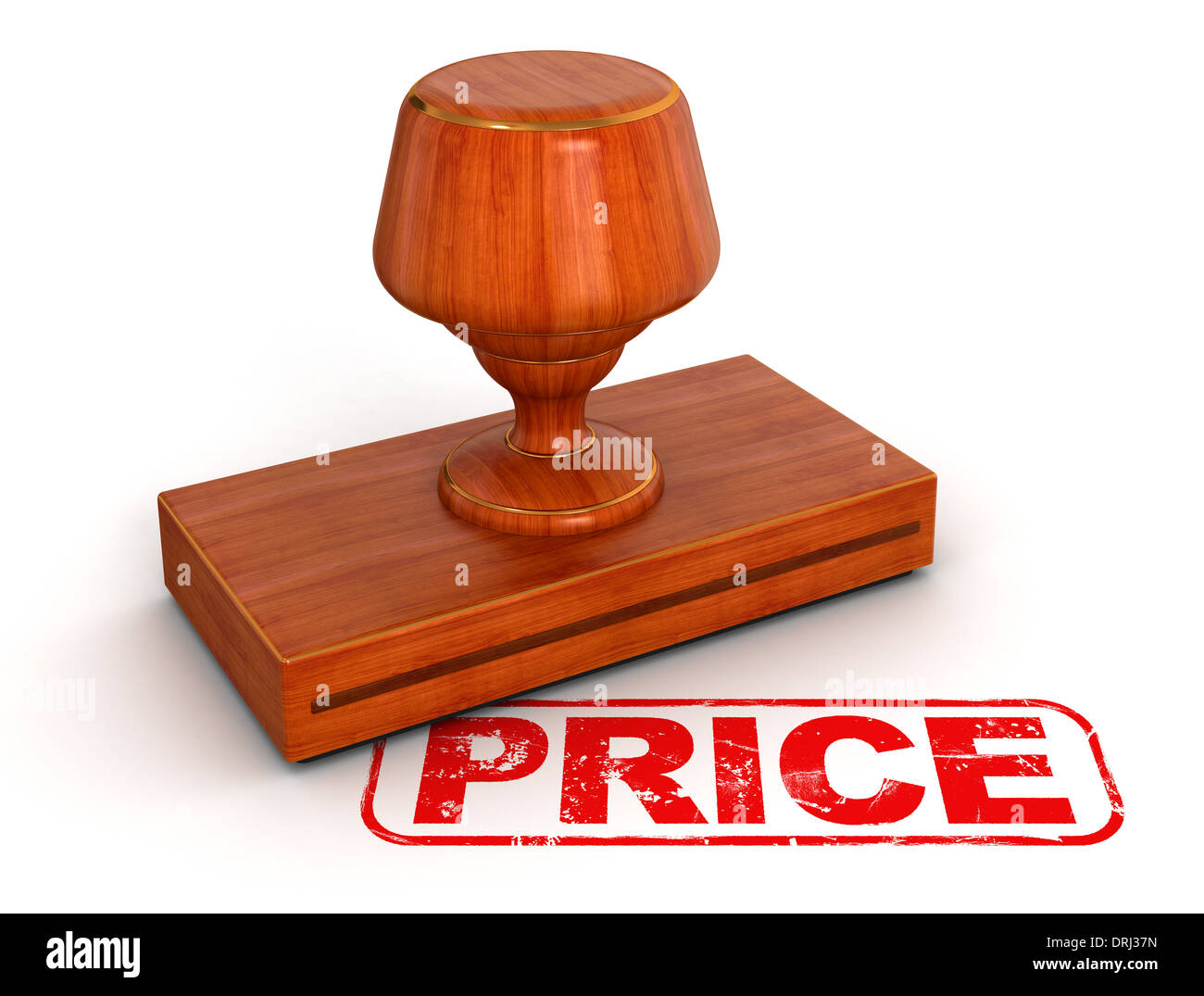 Rubber Stamp Price (clipping path included) Stock Photo