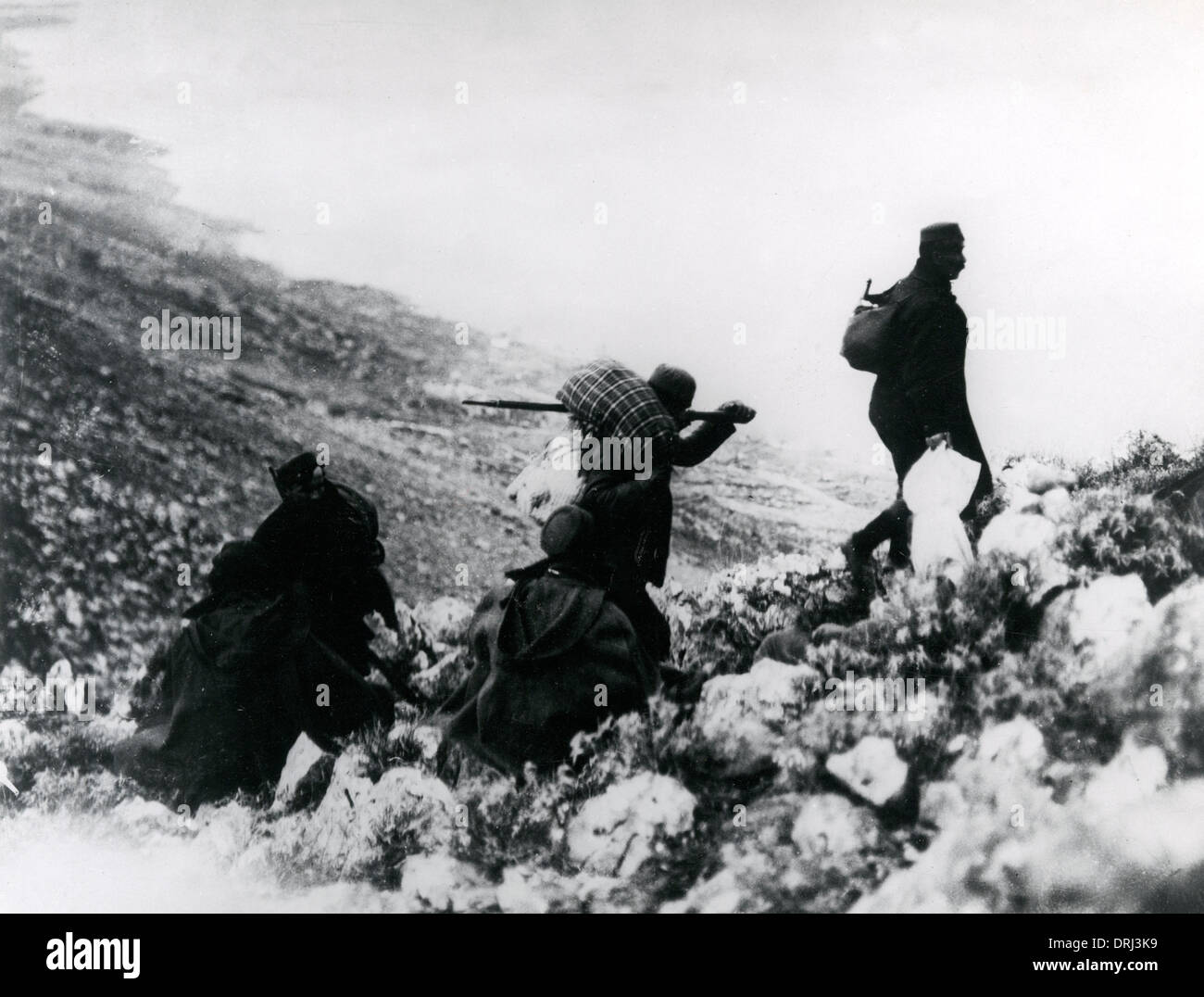Mountain guides and bearers, Montenegro, WW1 Stock Photo