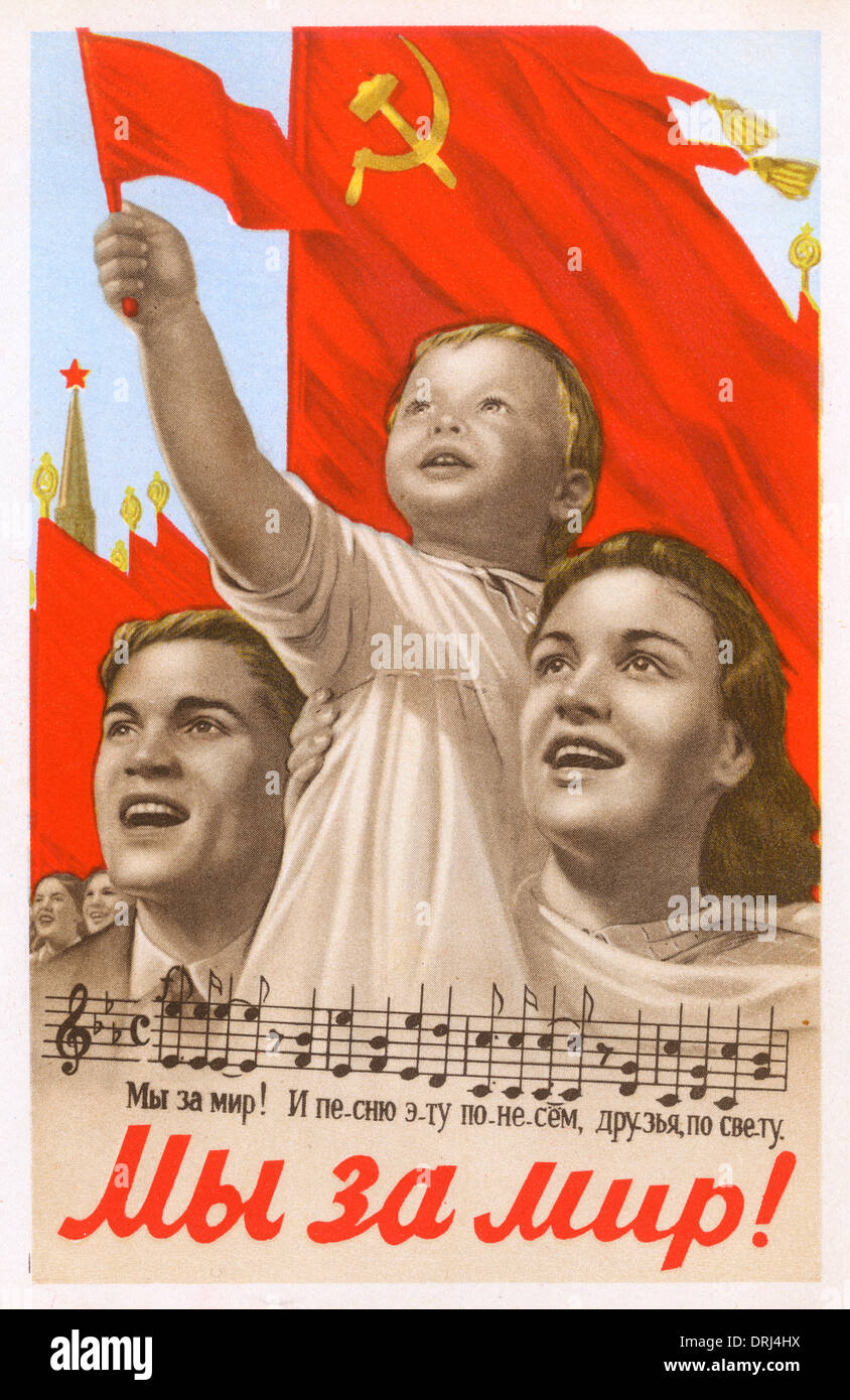 Soviet propaganda poster - We want Peace Stock Photo