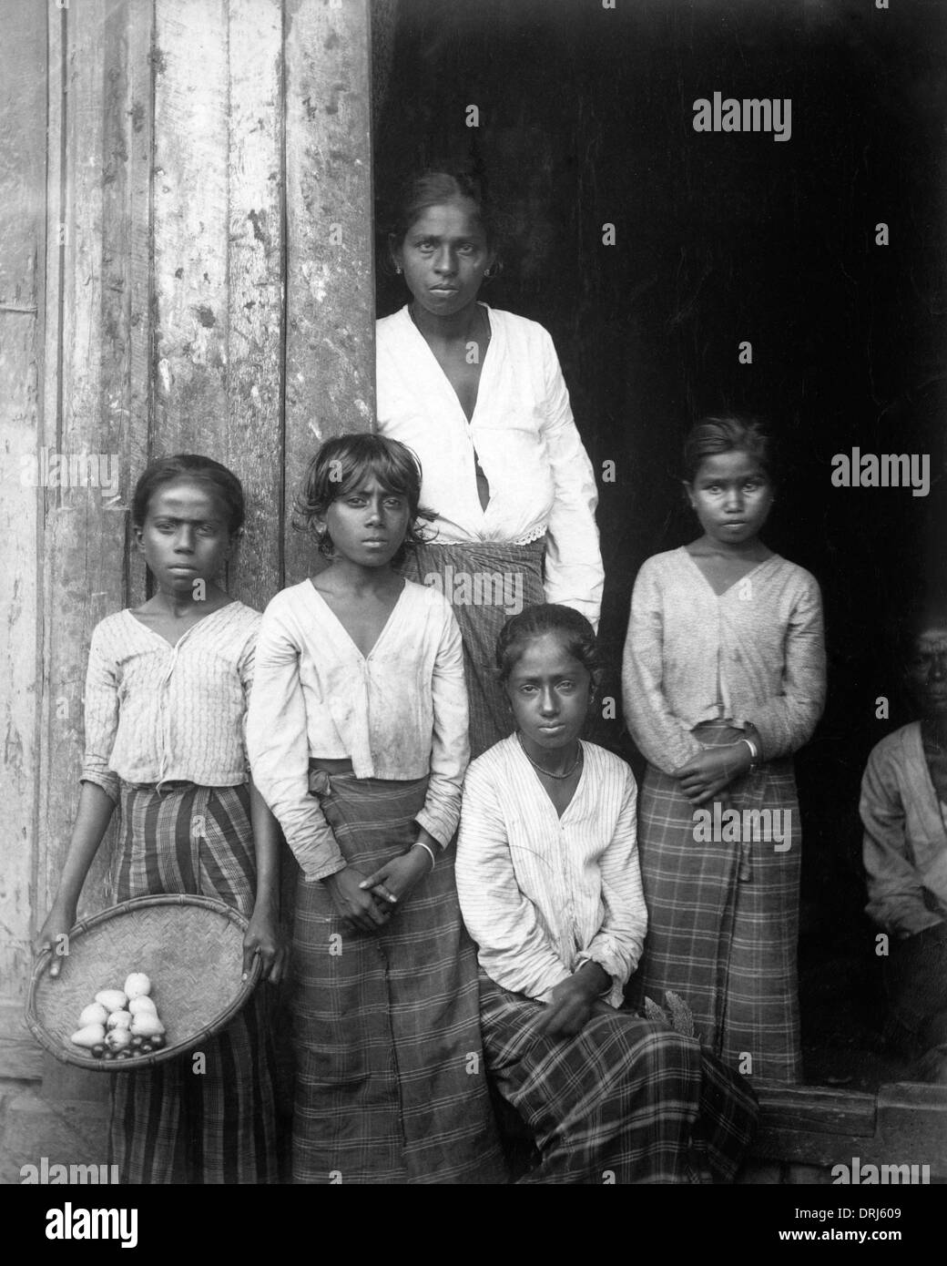 Family group, Ceylon (Sri Lanka) Stock Photo