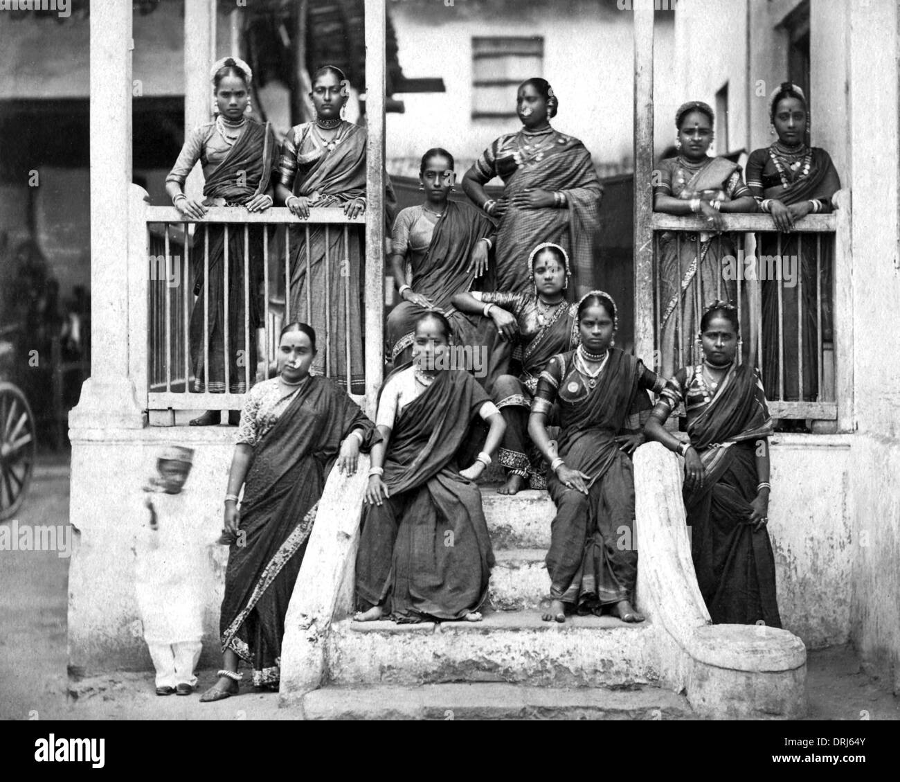 Group of Nautch women, India Stock Photo