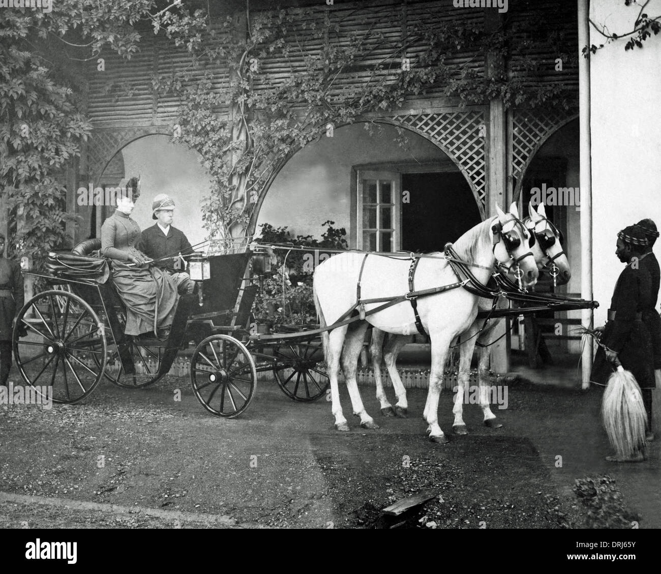 Lord and Lady Roberts in horsedrawn carriage Stock Photo Alamy