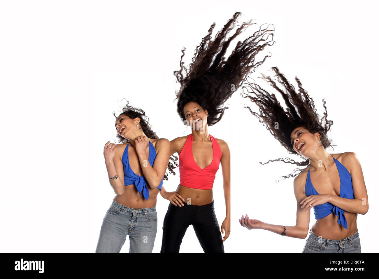 Girls dance to disco music, Maedchen tanzen zu Disco-Musik Stock Photo