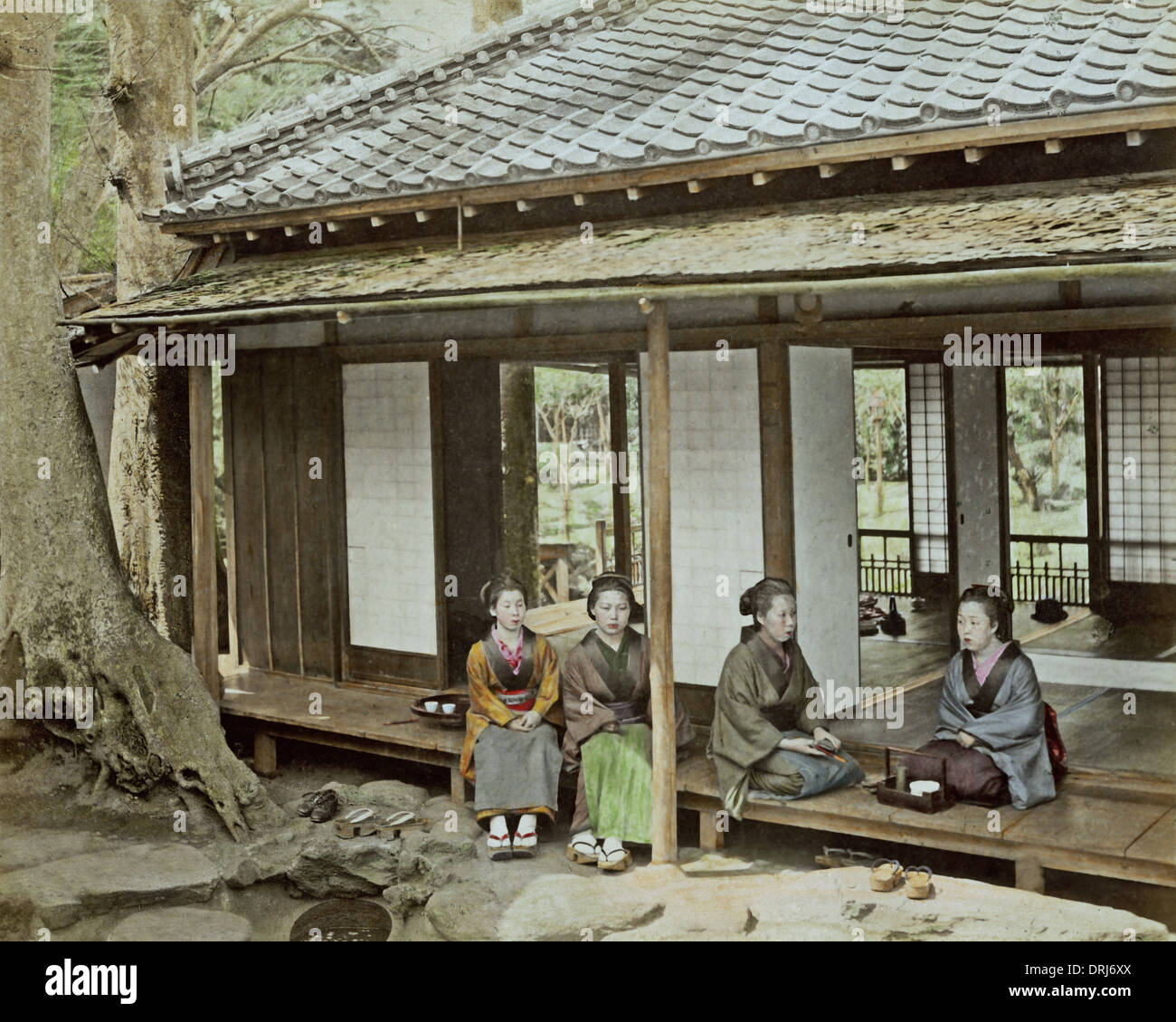 Tea house veranda, Japan Stock Photo