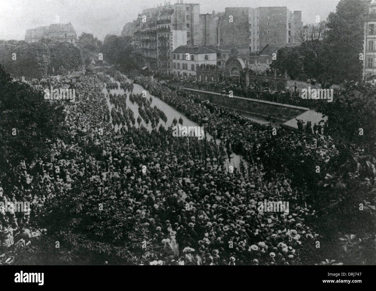 American troops in Paris, WW1 Stock Photo
