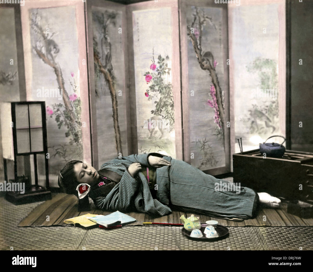 Geisha sleeping, Japan Stock Photo Alamy