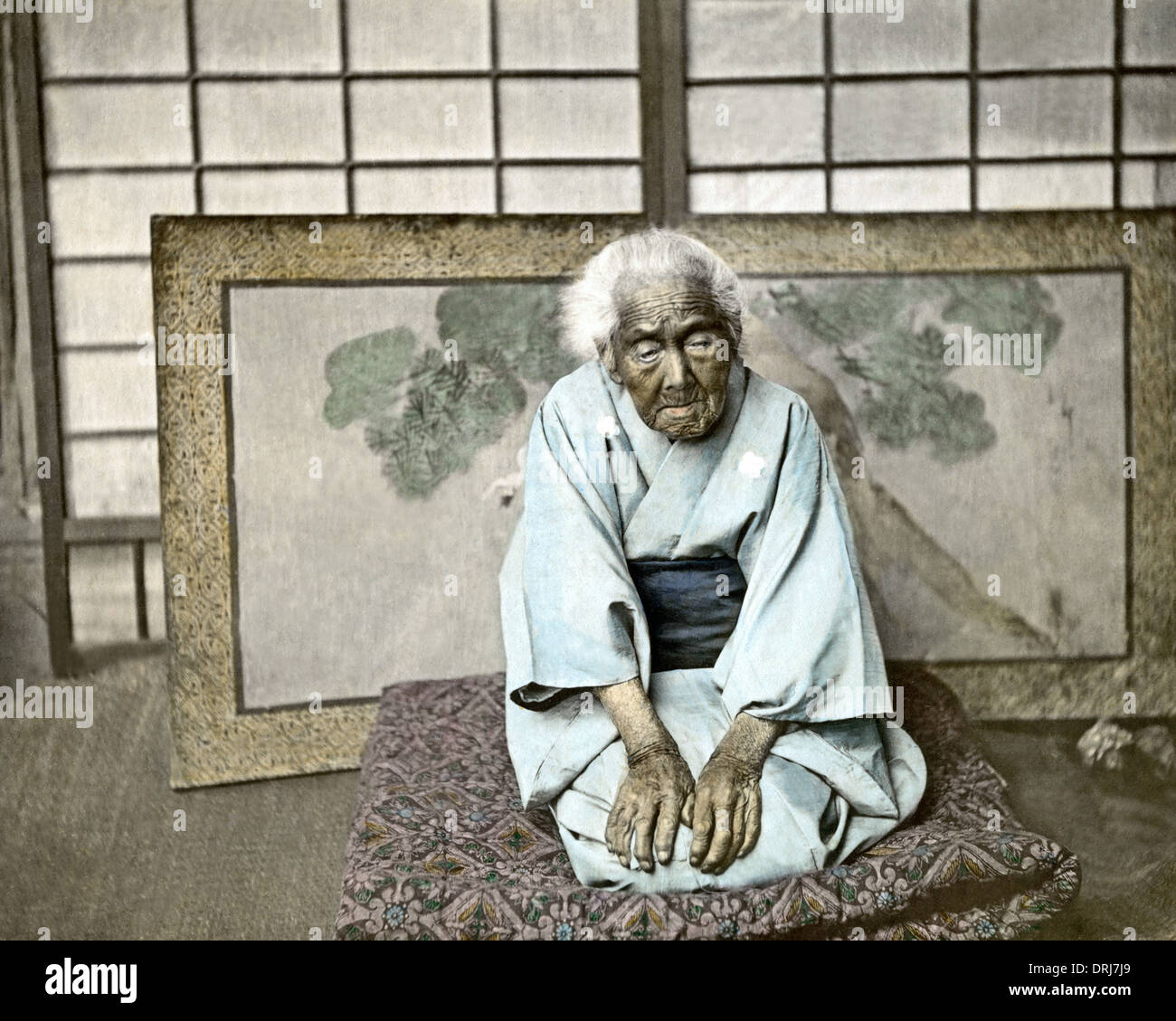 'Woman aged 108, Japan Stock Photo