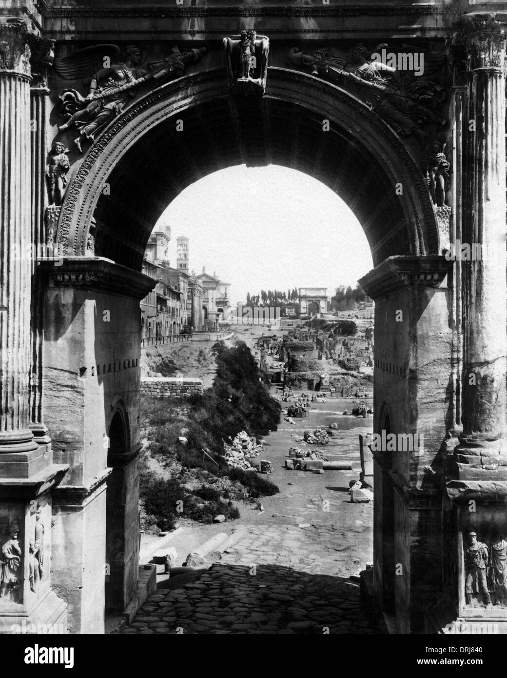 Triumphal Arch of Septimius Severus, Rome, Italy Stock Photo