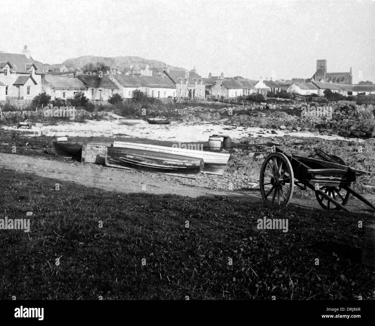 Street of houses, Iona, Scotland Stock Photo Alamy