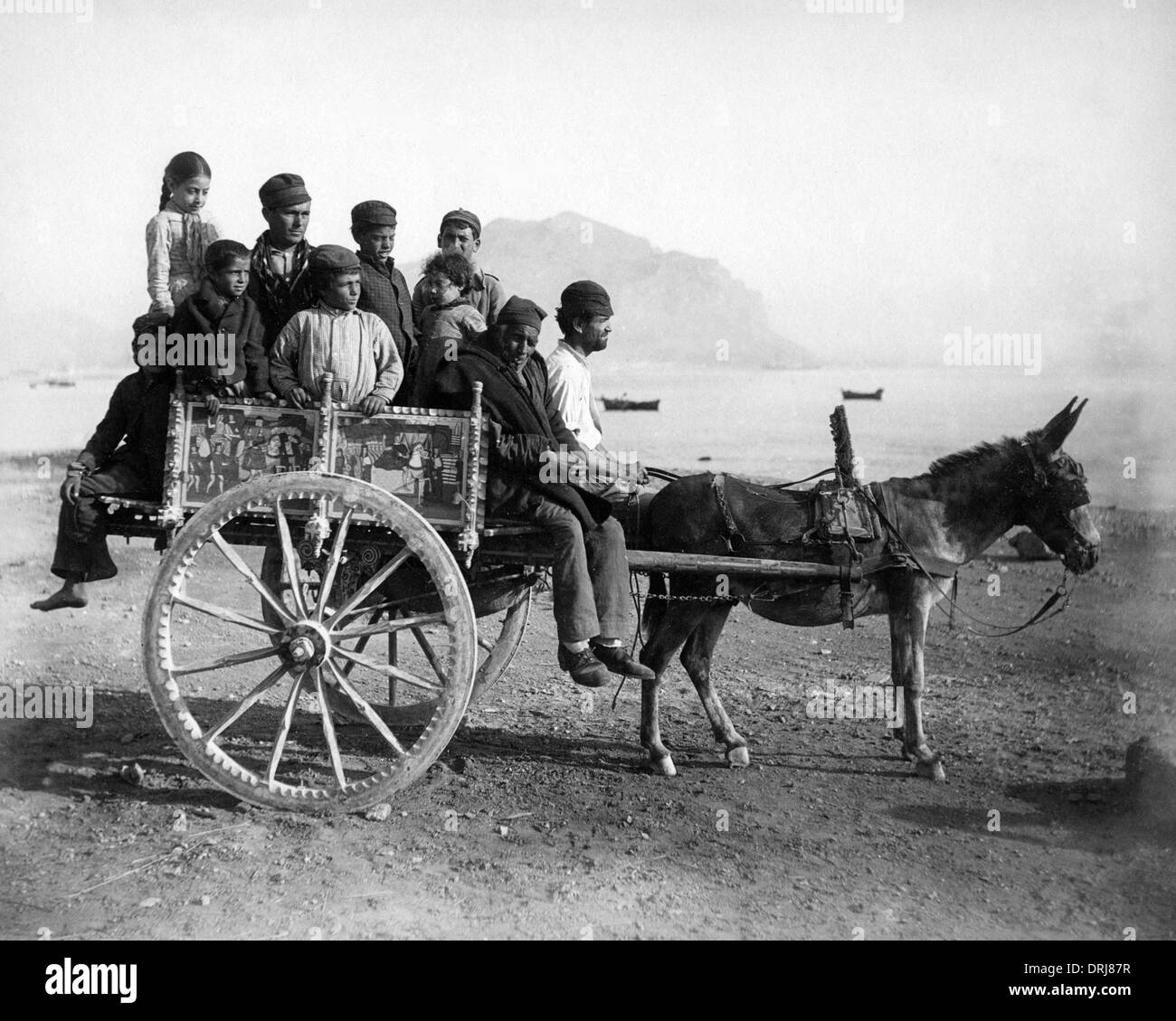 Donkey cart transport Black and White Stock Photos & Images - Alamy