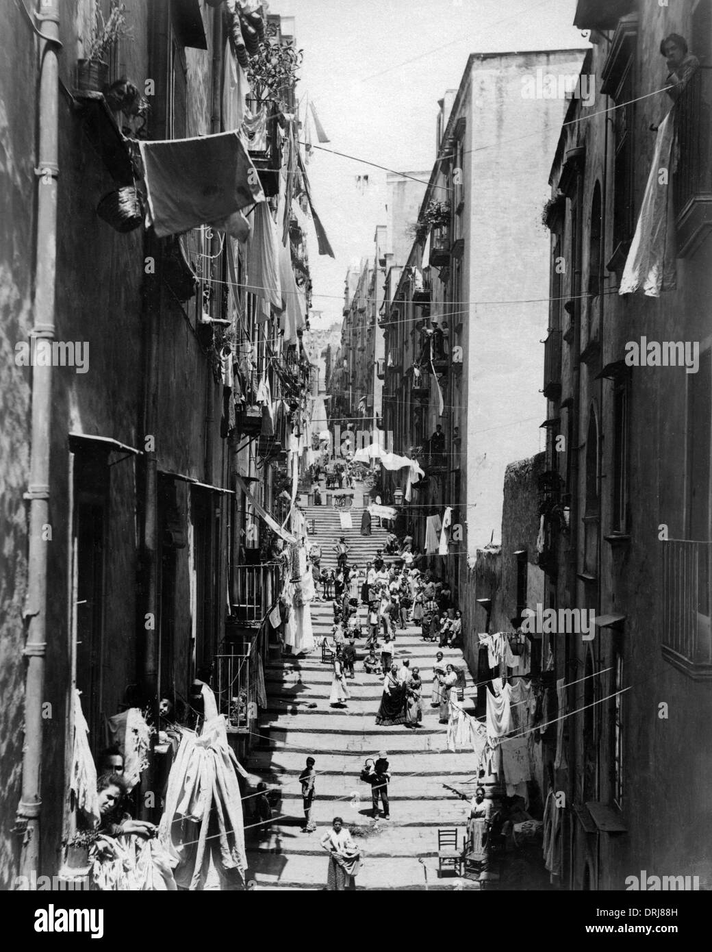 Vicolo del Pallonetto, Santa Lucia, Naples, Italy Stock Photo