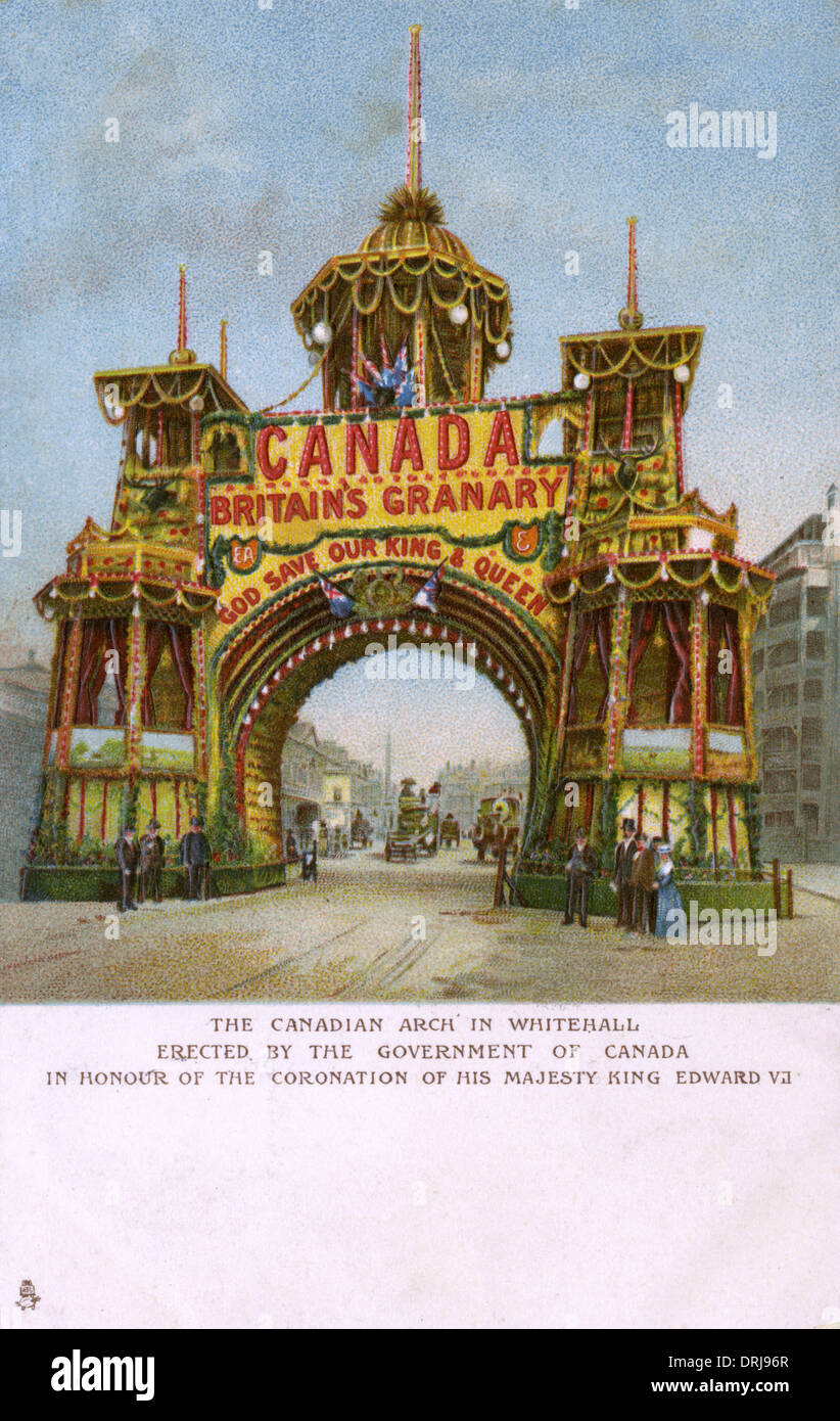 Canadian Arch, Whitehall - Coronation of Edward VII Stock Photo