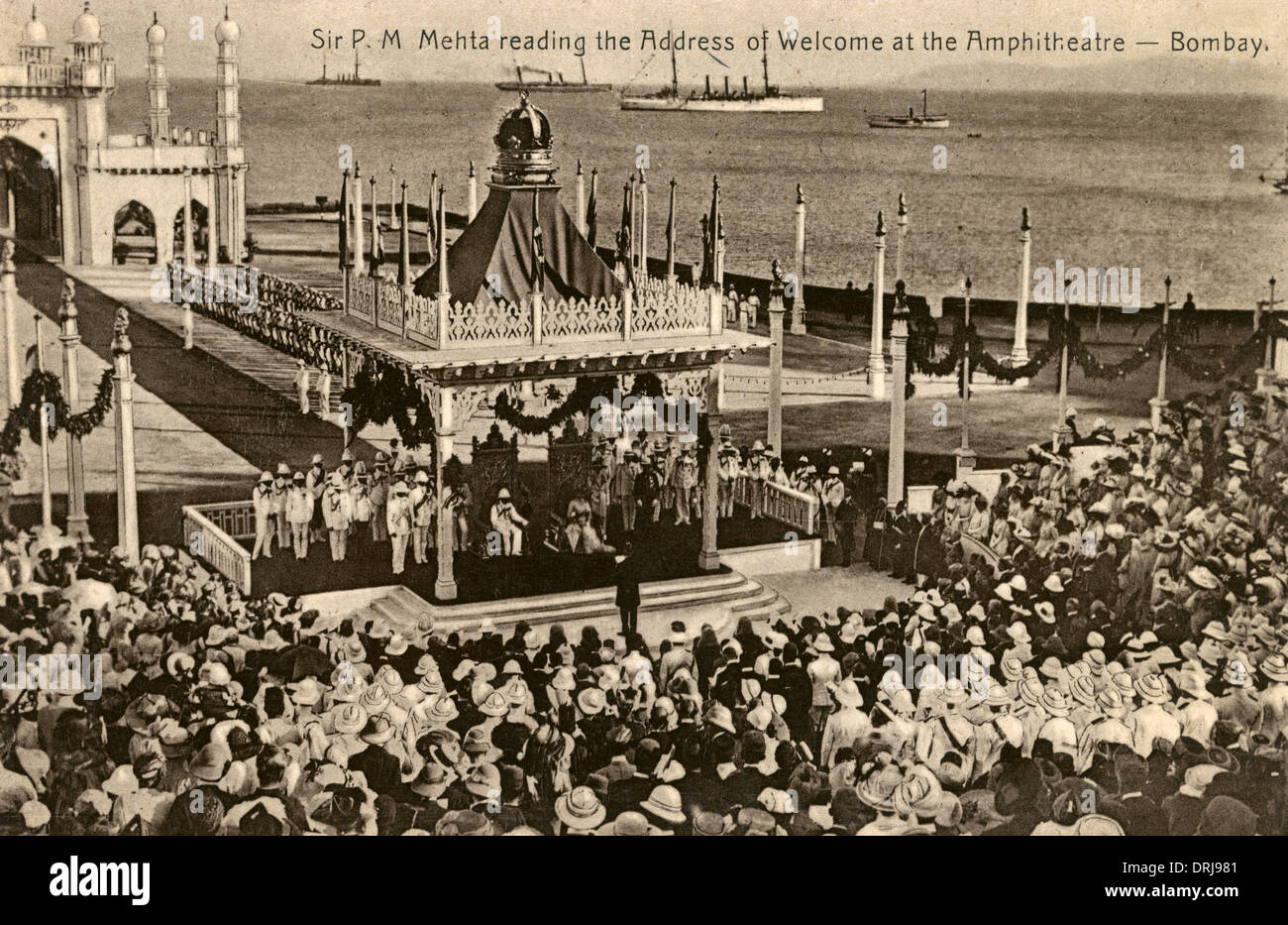 Bombay - Arrival of King George V and Queen Mary Stock Photo