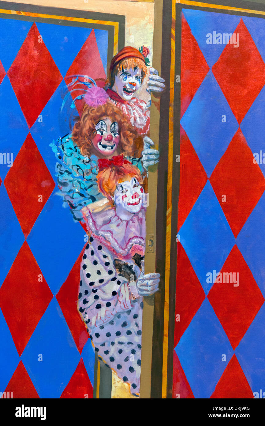 USA,Florida,Sarasota, The John and Mable Ringling Museum of Art,painting of clowns Stock Photo