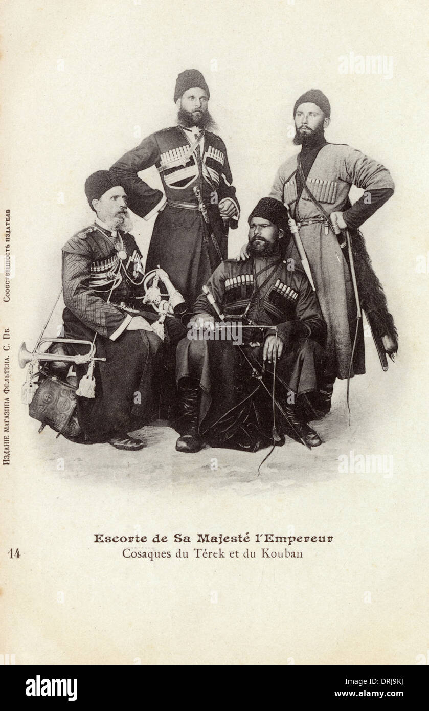 The Russian Tsar's Cossack Bodyguards Stock Photo