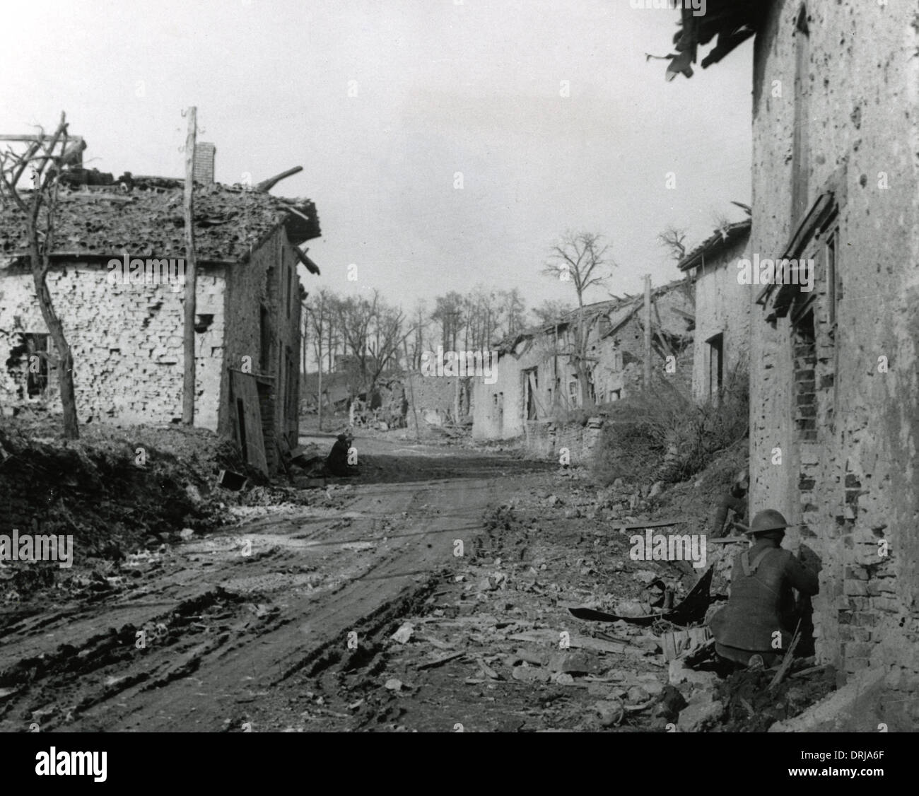 American troops in Cunel, France, WW1 Stock Photo
