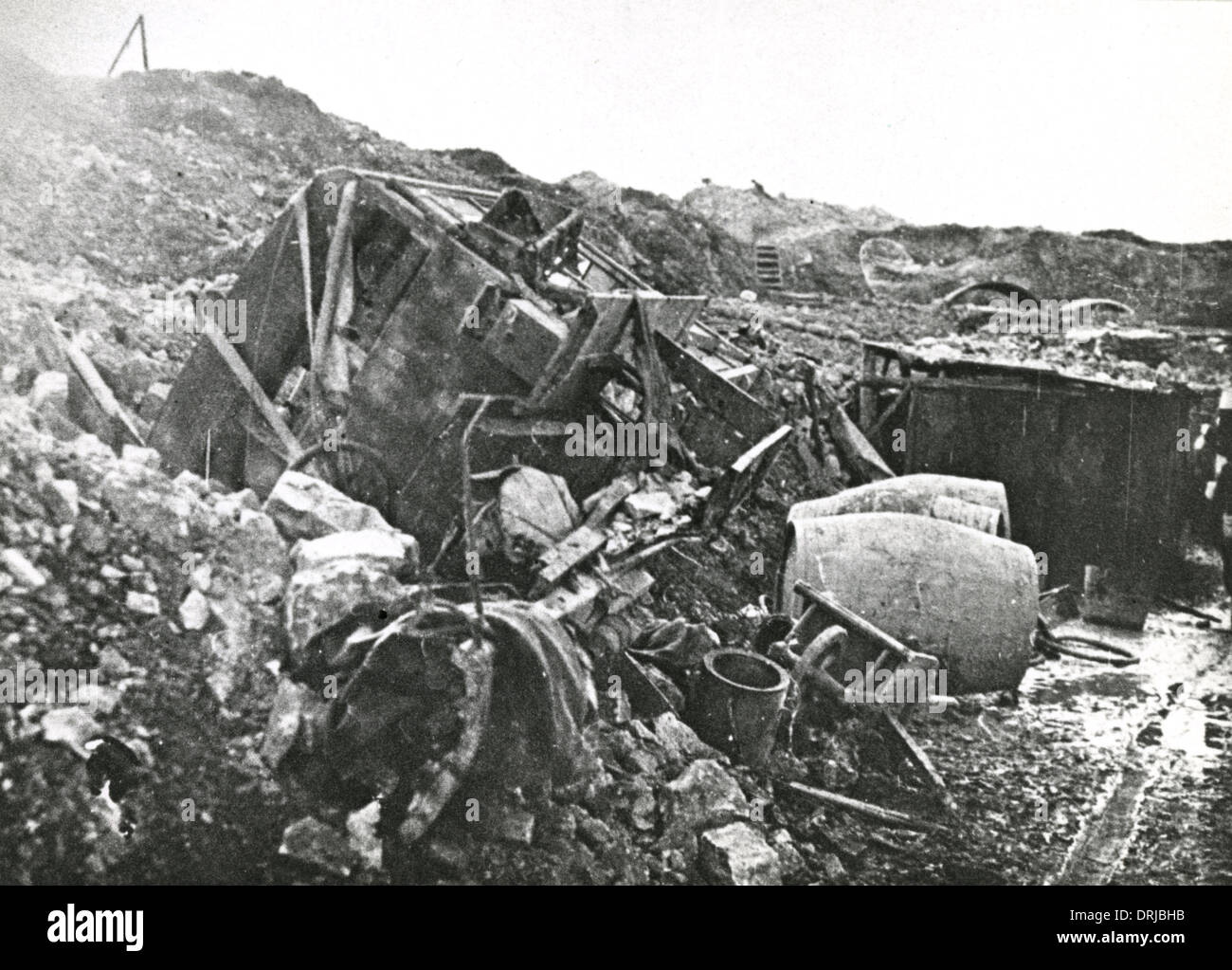 American ambulance destroyed, Verdun, France, WW1 Stock Photo