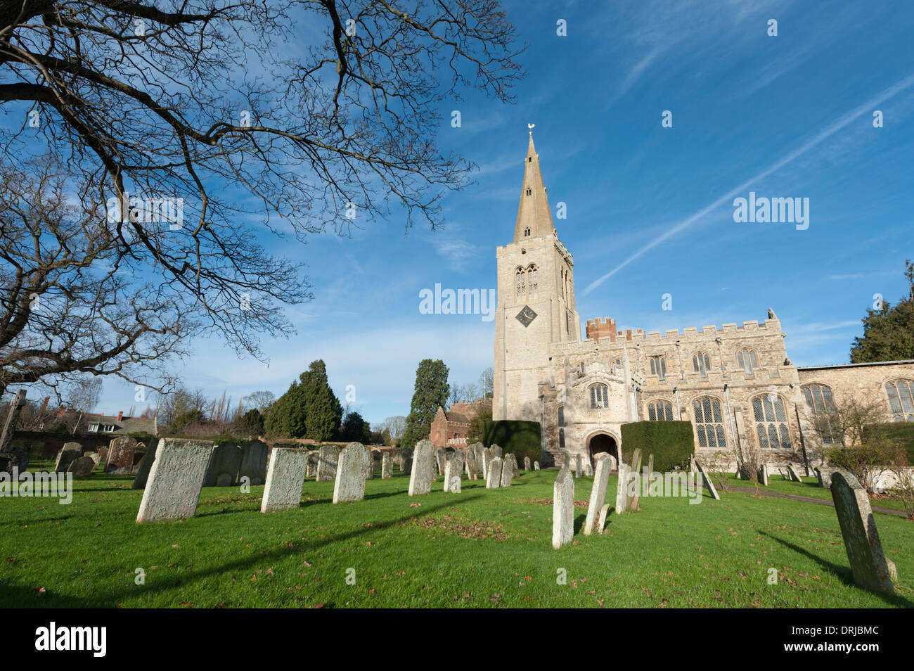 St Mary's church and churchyard Buckden Cambridgeshire UK Stock Photo