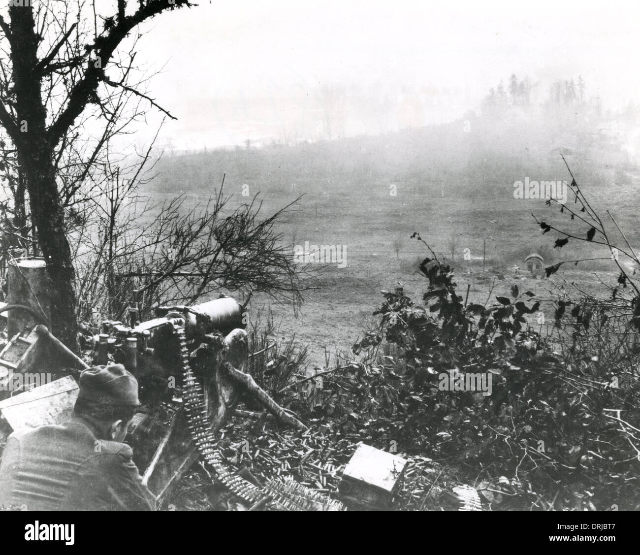 German machine gun, Grandpre, France, WW1 Stock Photo