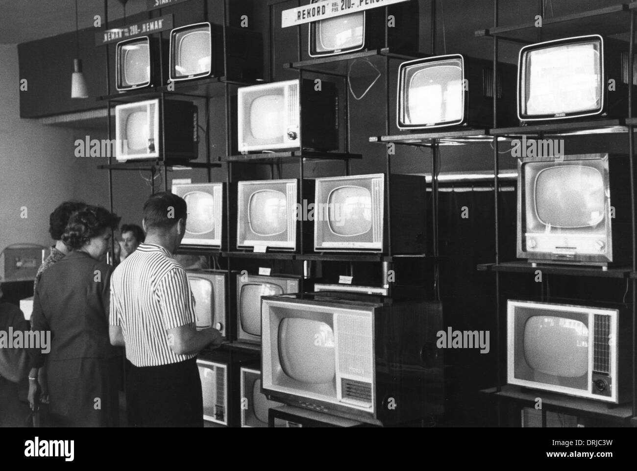 Television shop, Riga, Latvia Stock Photo