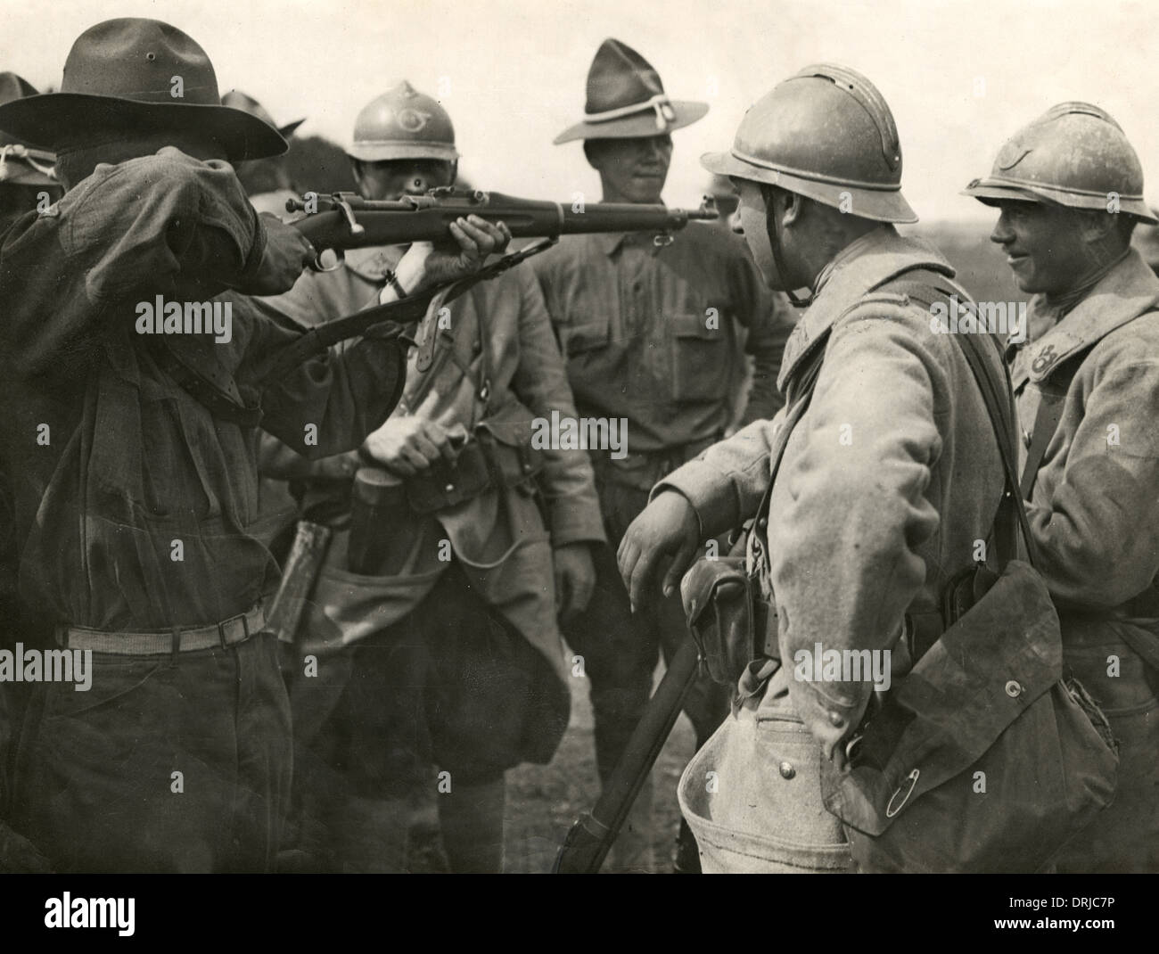 American and French allies with rifles, France, WW1 Stock Photo Alamy