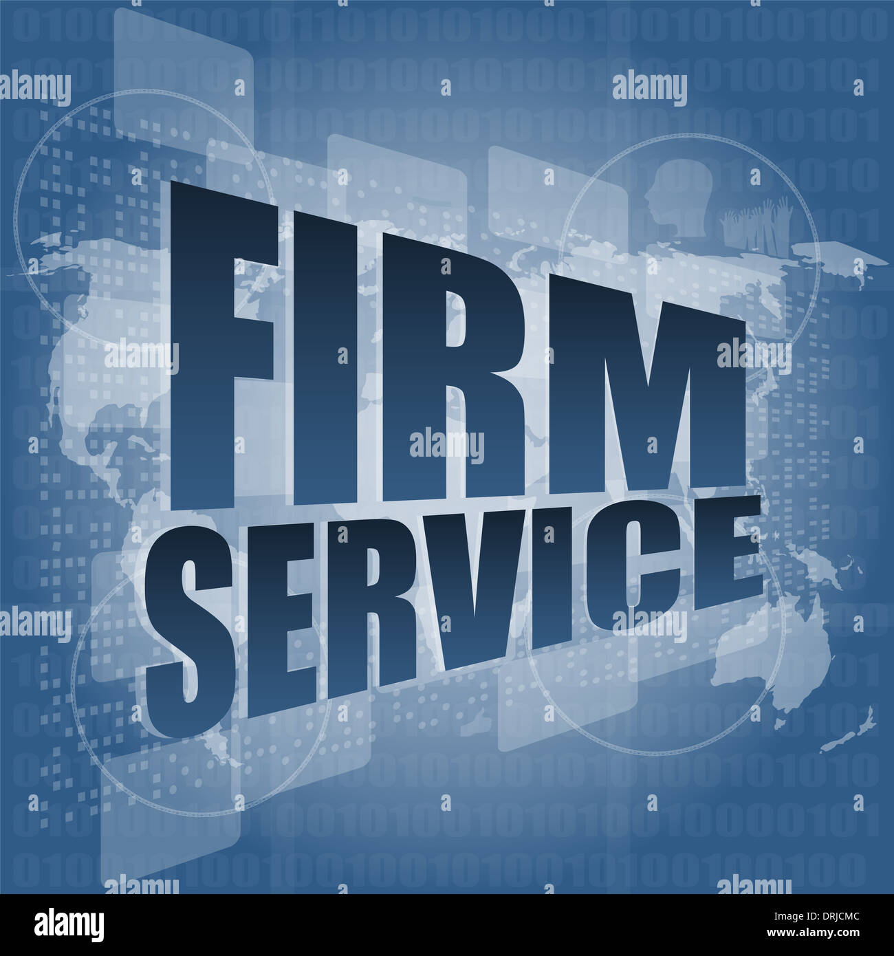firm service words on digital touch screen interface Stock Photo