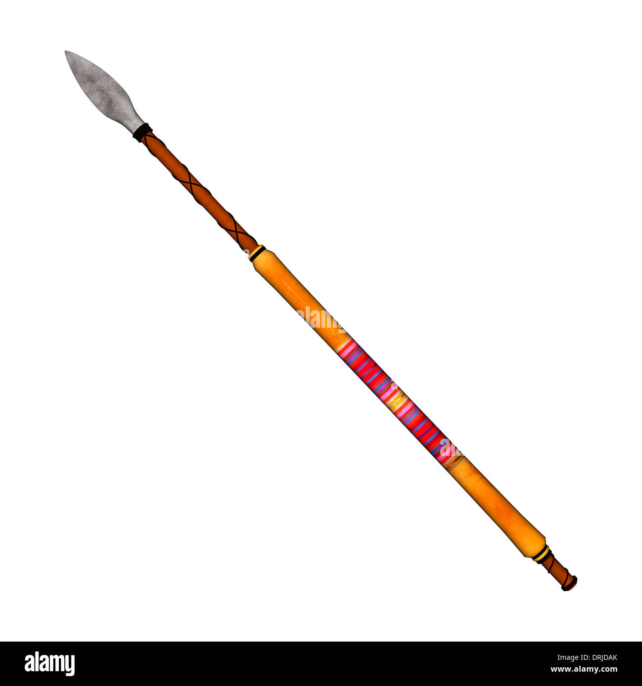 3D digital render of an Indian spear isolated on white background Stock