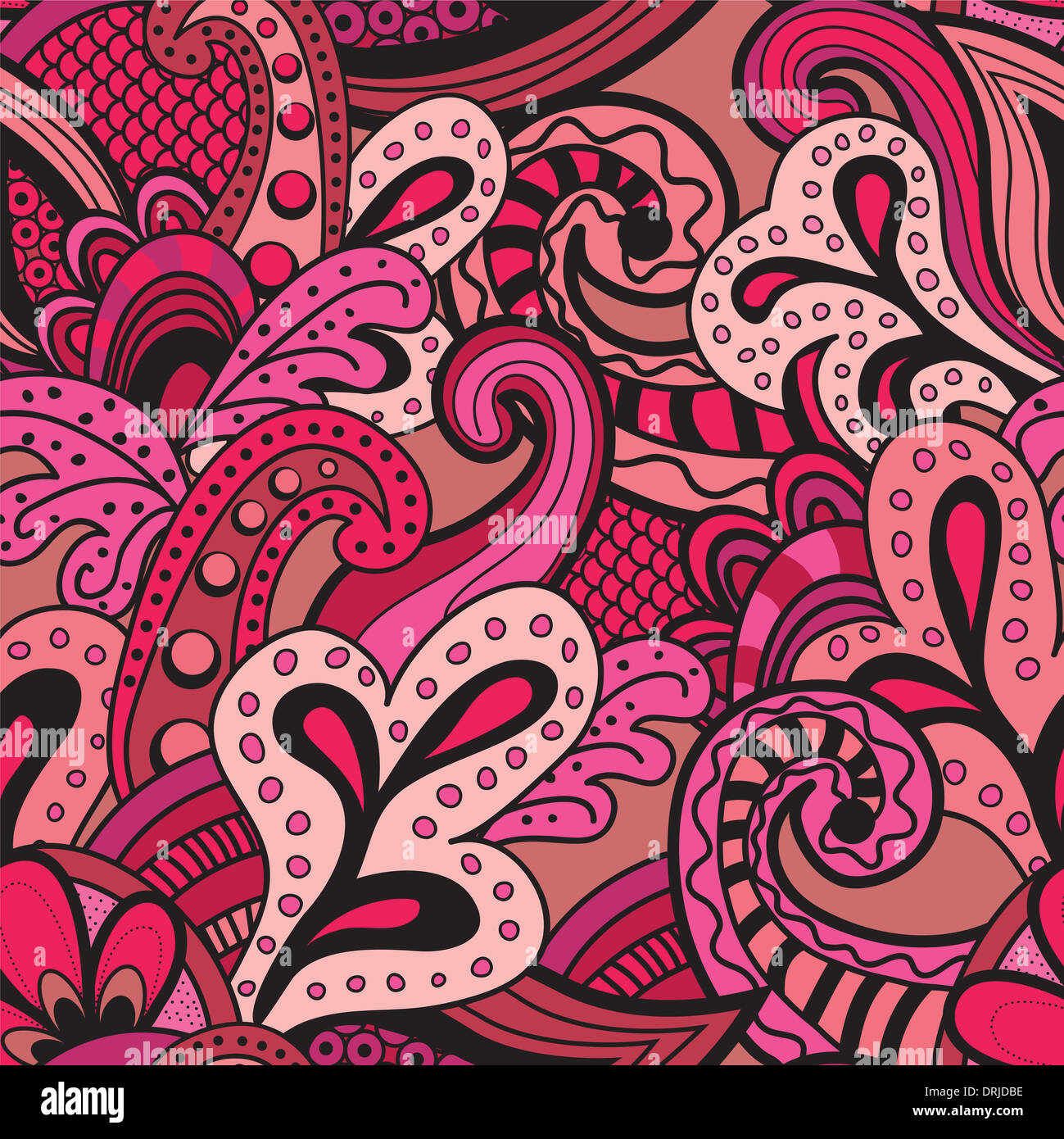 Seamless Vector floral pattern. Pink and red hue Stock Photo - Alamy