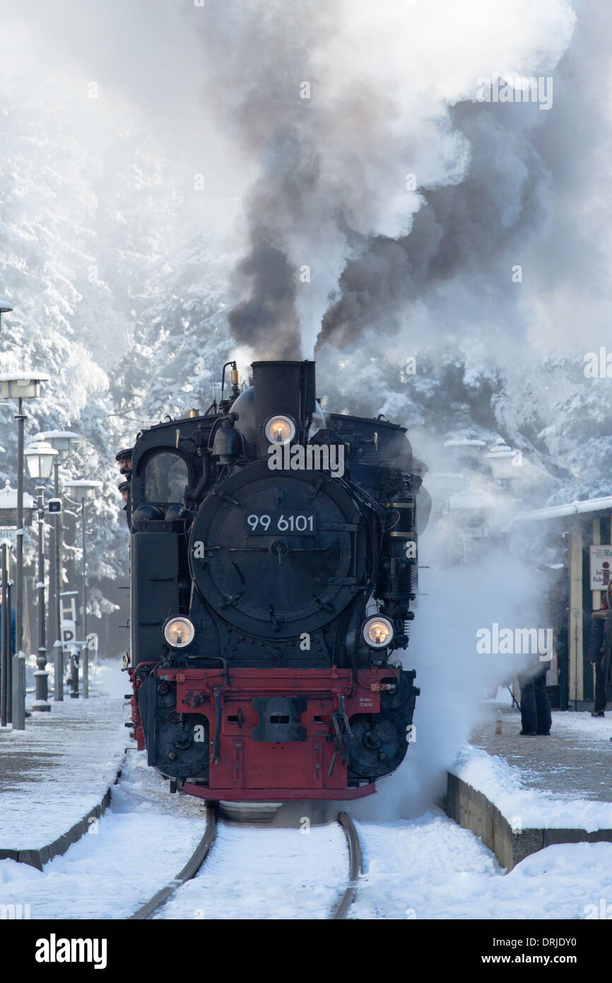 Brocken steam locomotive, Harz Mountains, Germany Stock Photo