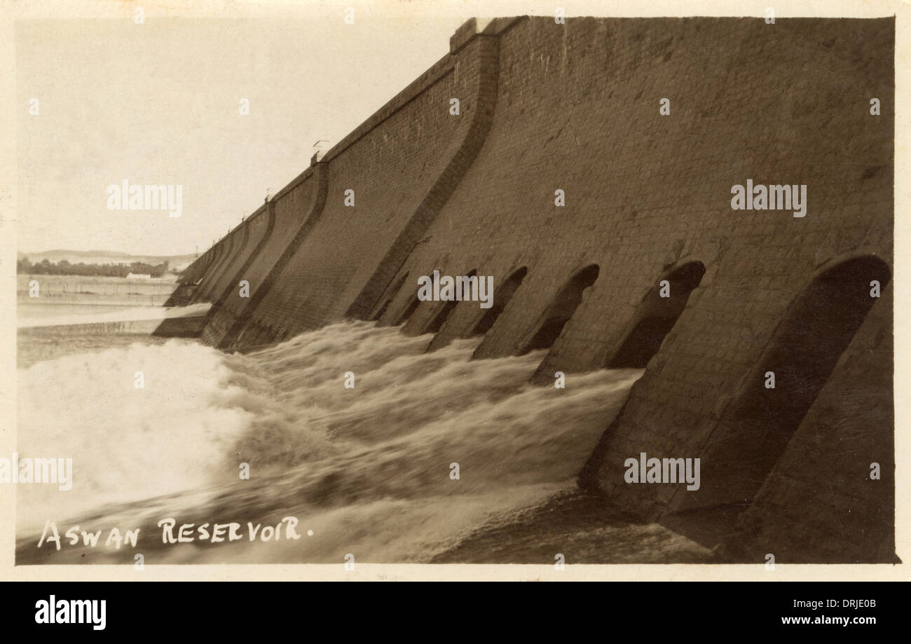 Aswan Low Dam and Reservoir Stock Photo